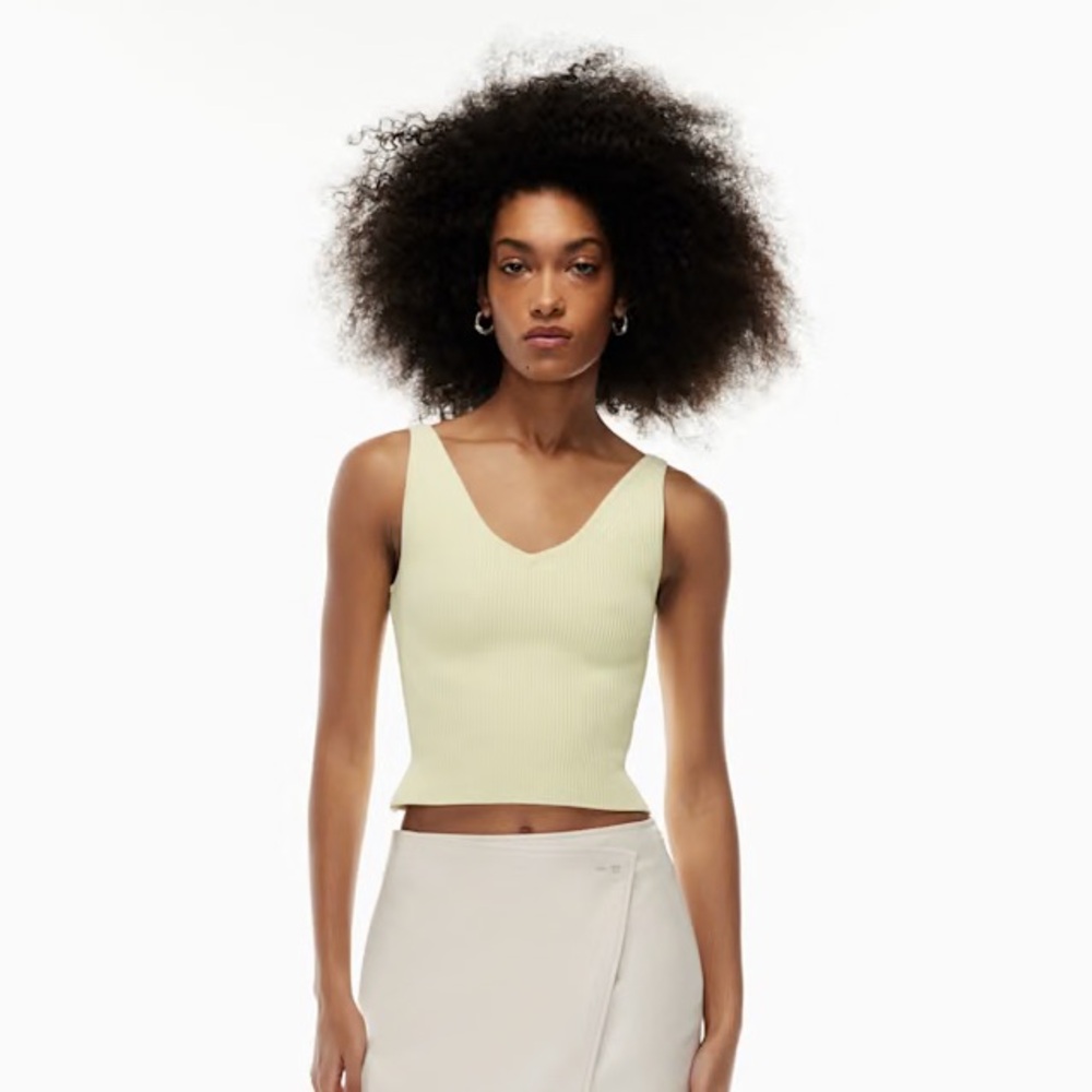 Aritzia Babaton Sculpt Knit Ribbed V-neck Tank Top